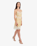 Ivy Floral Lace Mini Dress – Olive Gold