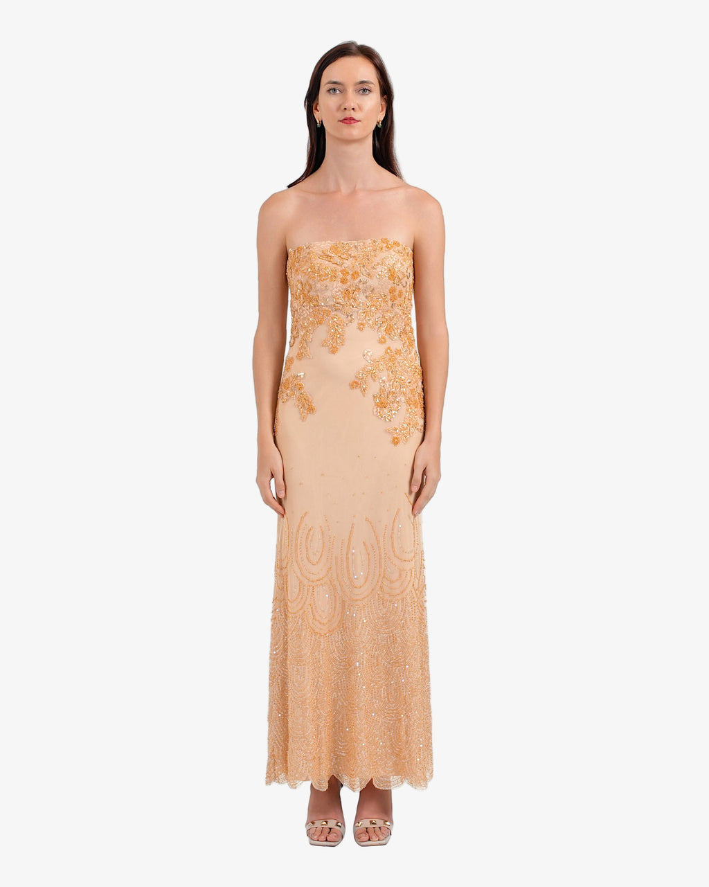 Odette Strapless Beaded Maxi Dress
