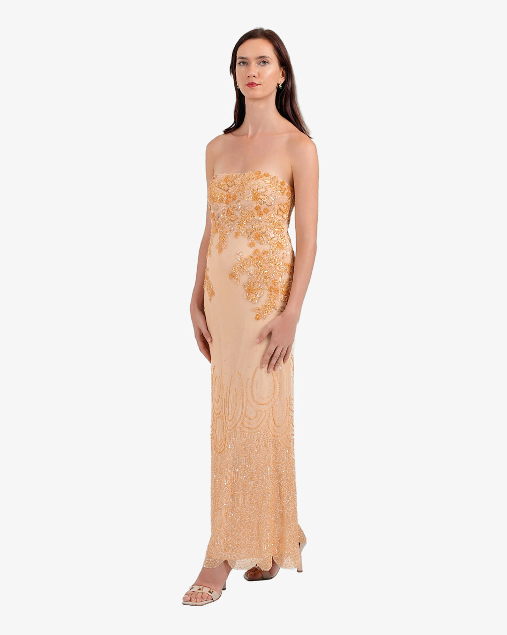 Odette Strapless Beaded Maxi Dress