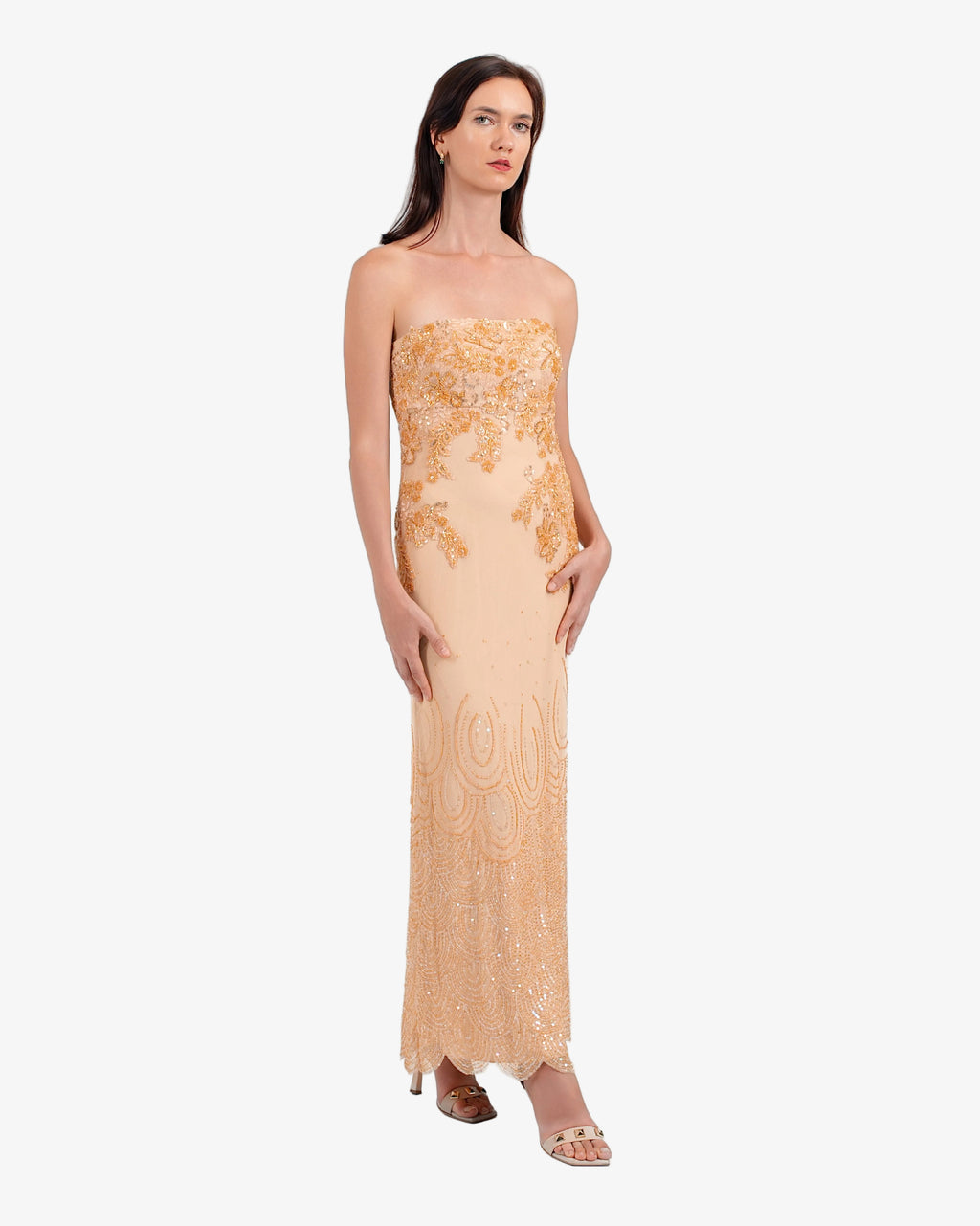 Odette Strapless Beaded Maxi Dress