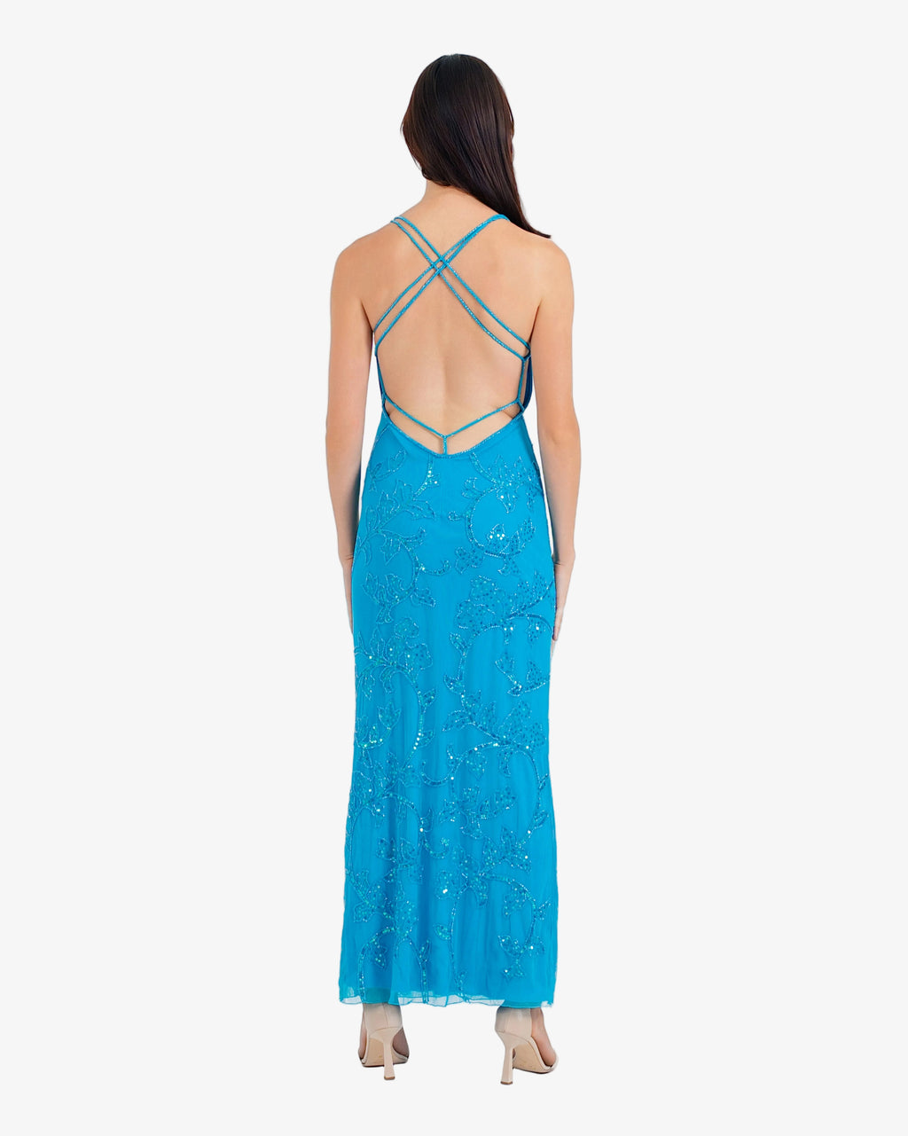 Laguna Floral Sequin Cutout Maxi Dress