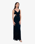 Nova Sequin Cutout Maxi Dress – Black