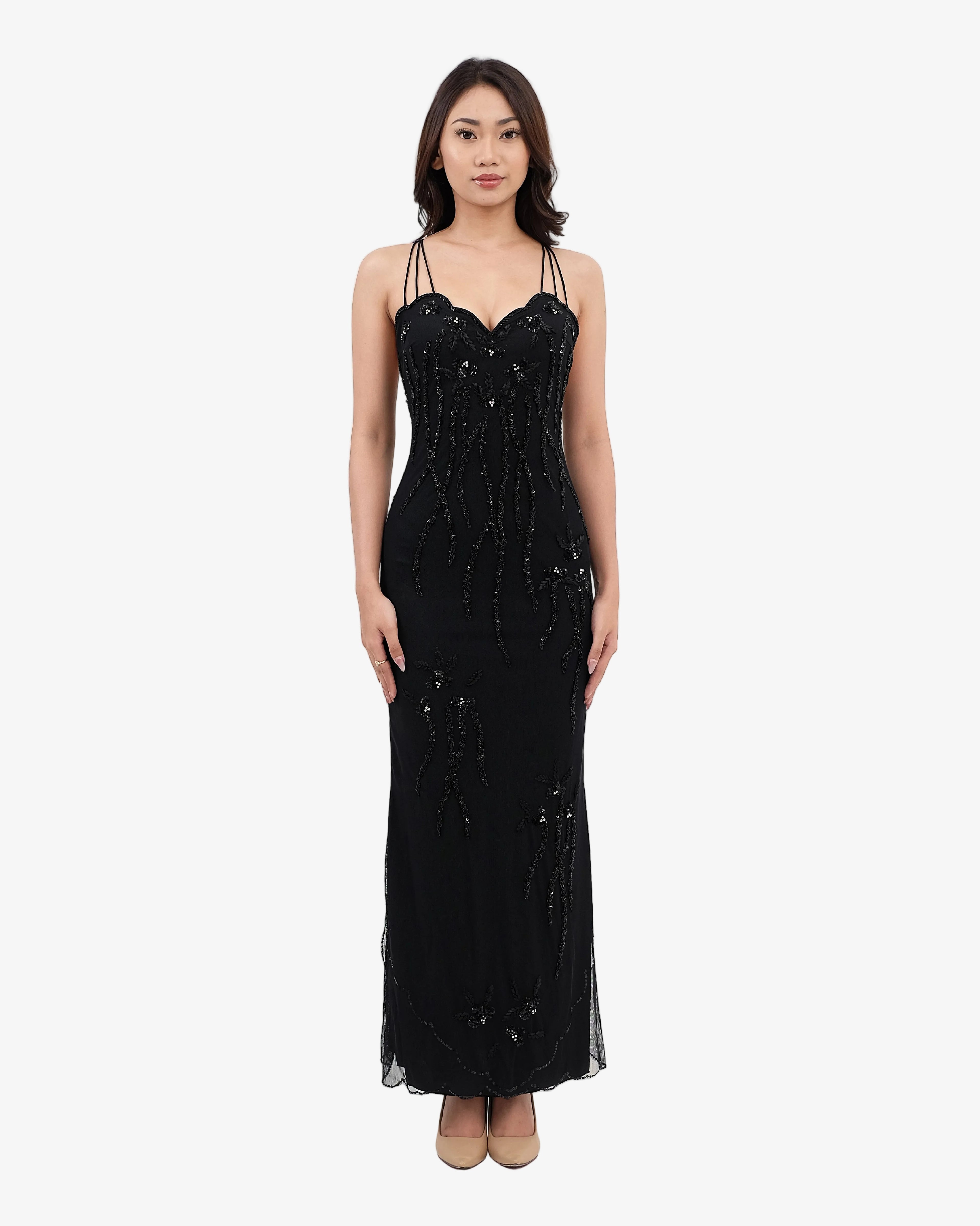 Vivienne Sequin Beaded Maxi Dress