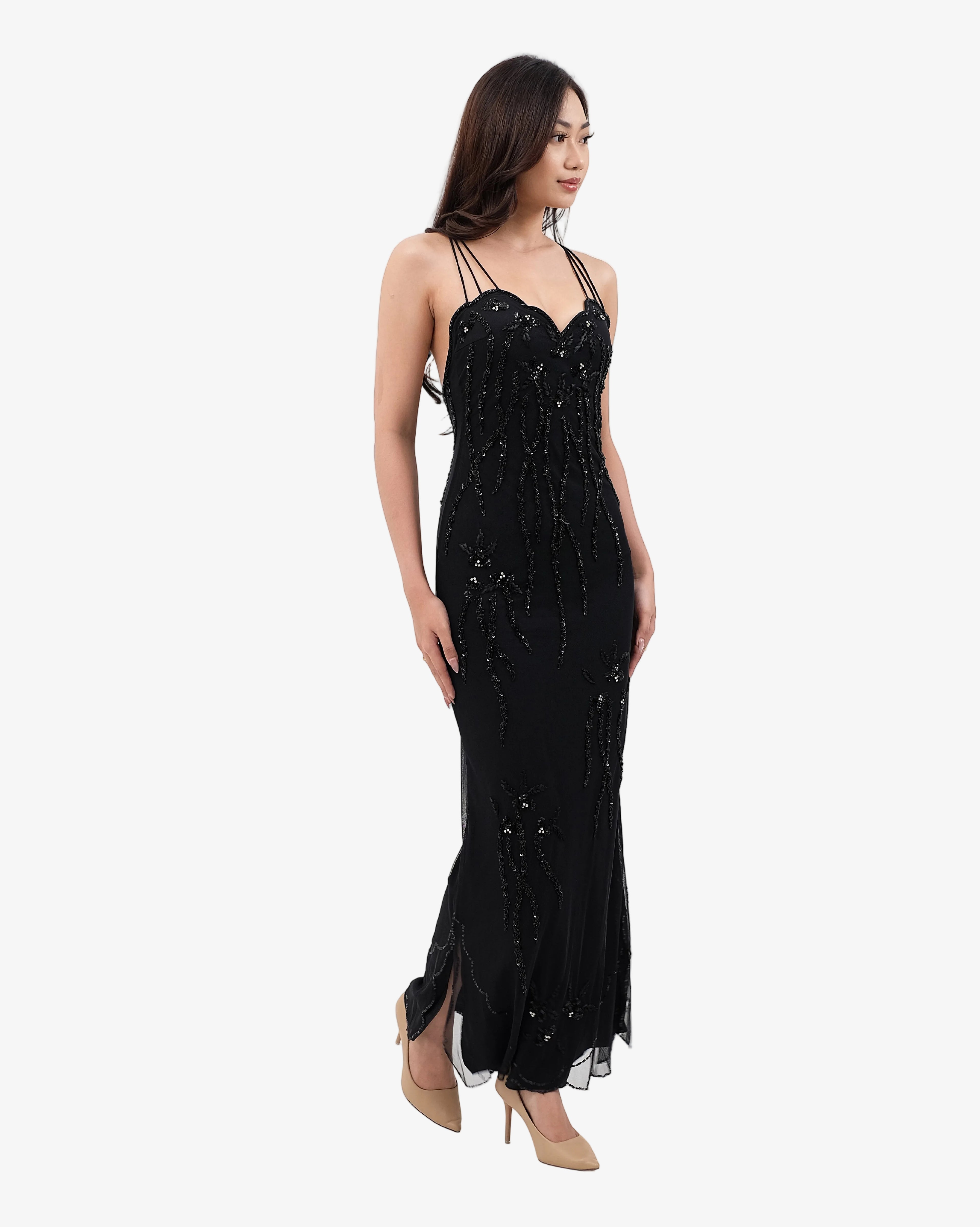 Vivienne Sequin Beaded Maxi Dress