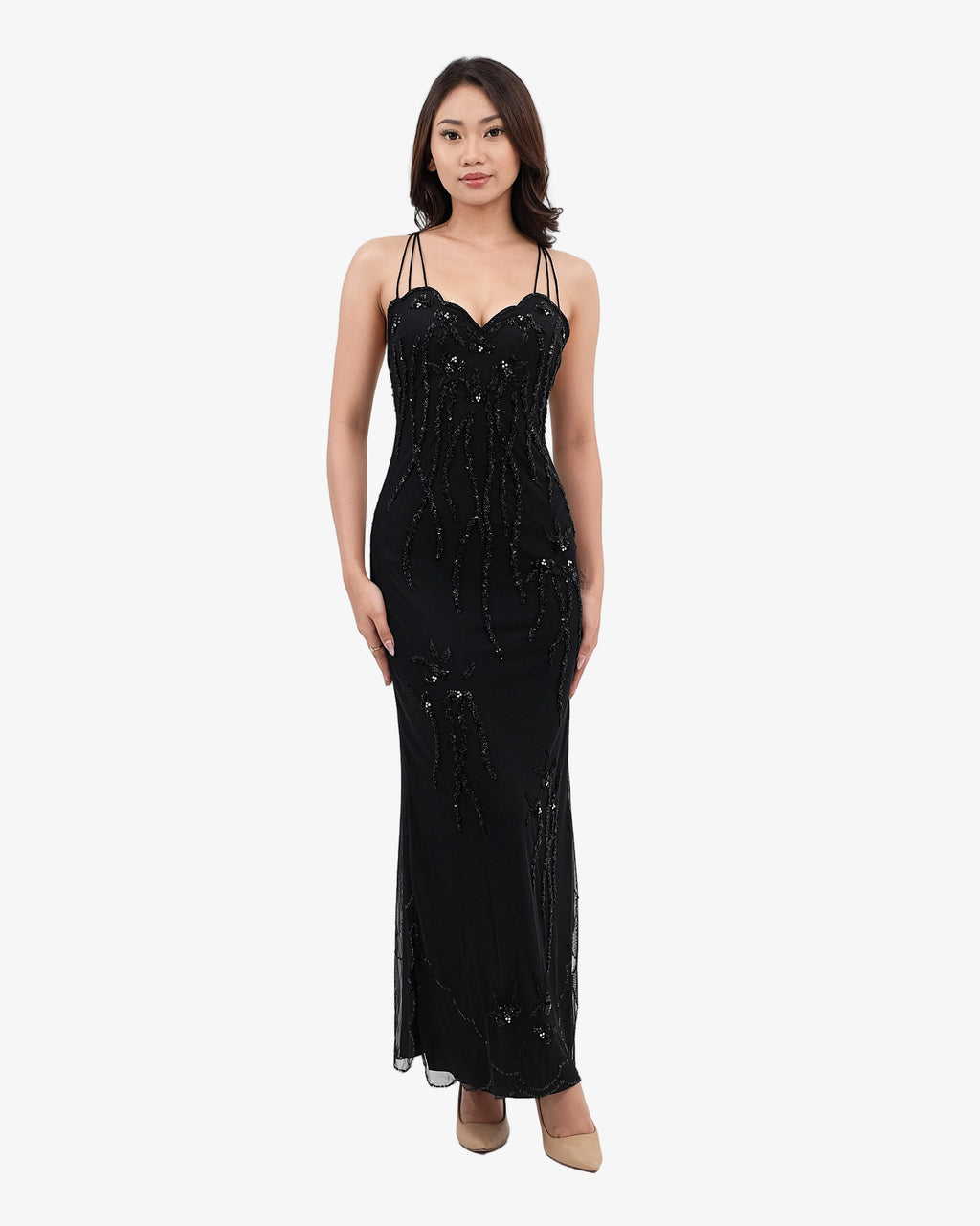Vivienne Sequin Beaded Maxi Dress