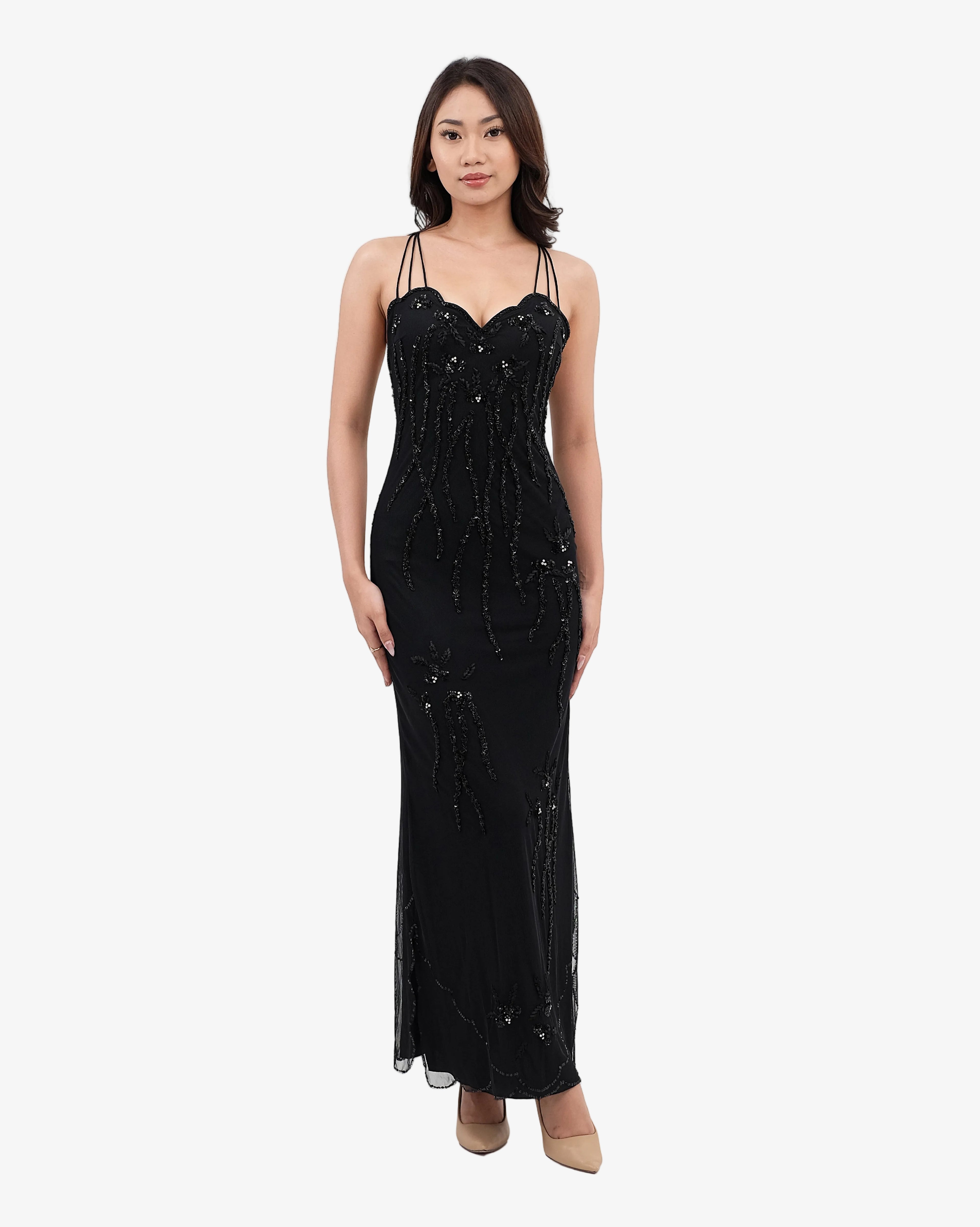 Vivienne Sequin Beaded Maxi Dress