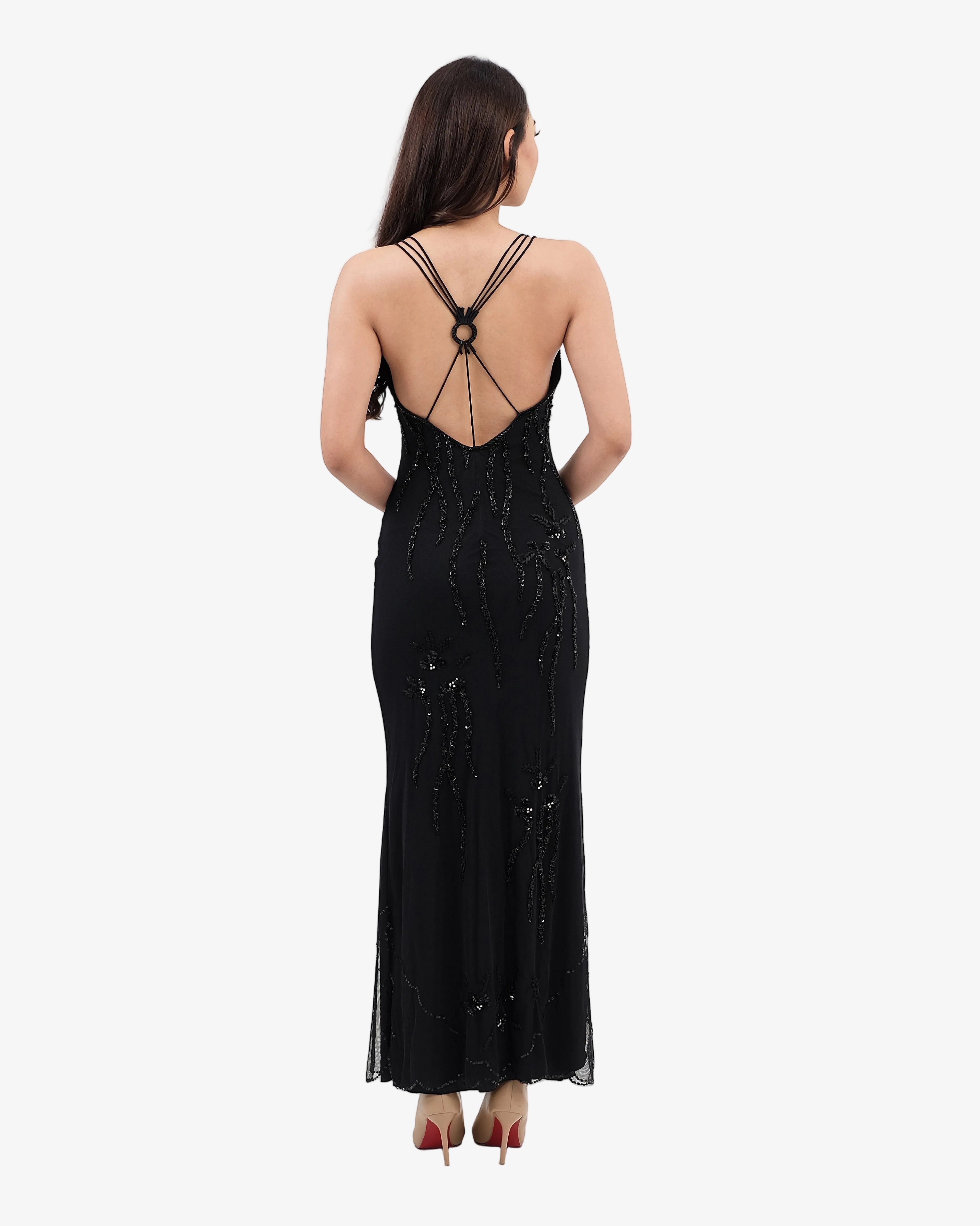 Vivienne Sequin Beaded Maxi Dress