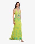 Versailles Beaded Halter Maxi Dress
