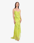 Celeste Corset Beaded Maxi Dress – Lime