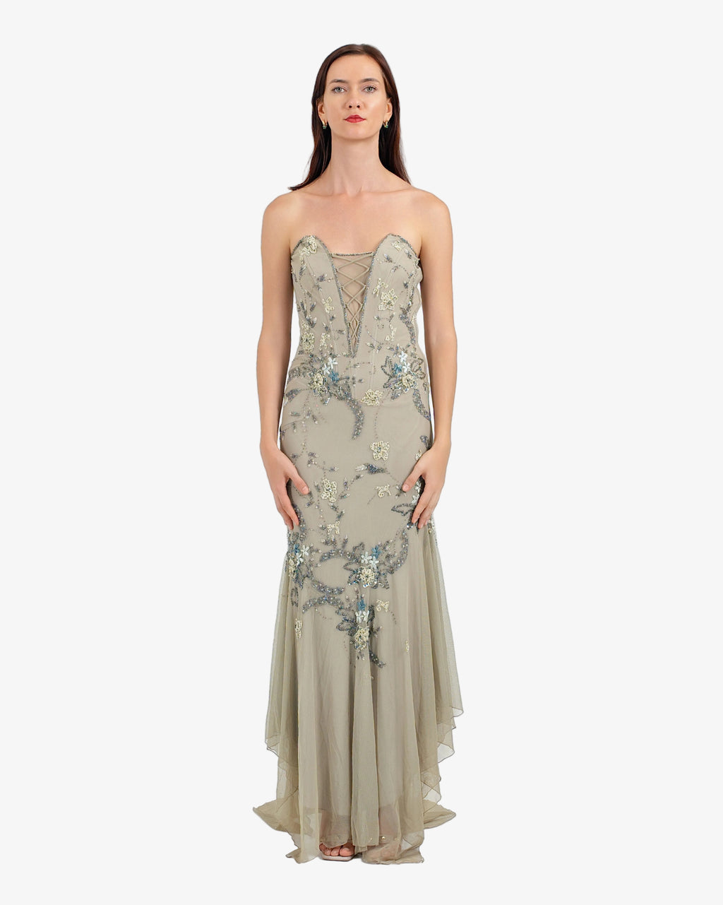 Celeste Corset Beaded Maxi Dress – Mocca