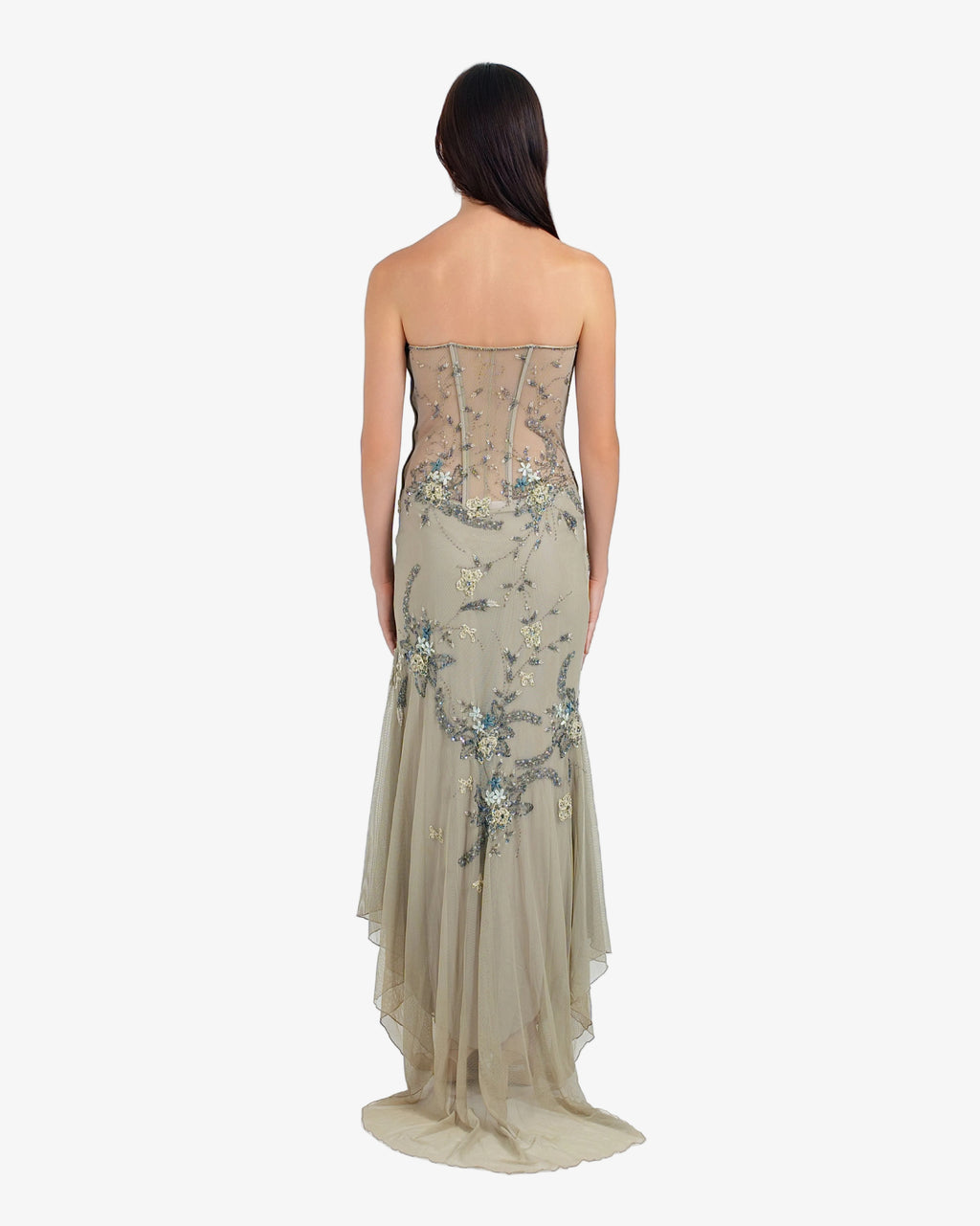 Celeste Corset Beaded Maxi Dress – Mocca