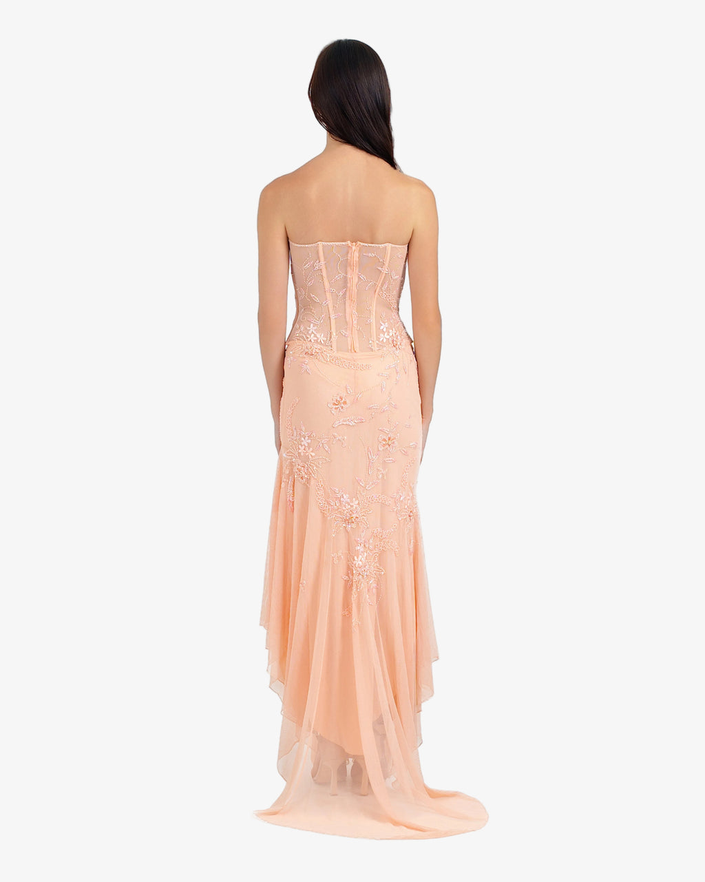 Celeste Corset Beaded Maxi Dress – Peach