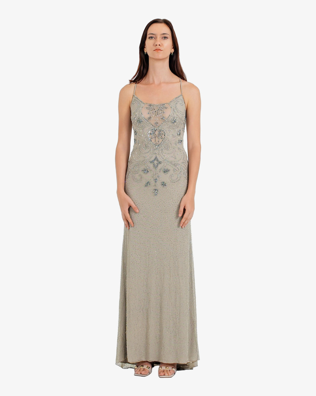 Lyra Beaded Sequin Maxi Dress – Mocca