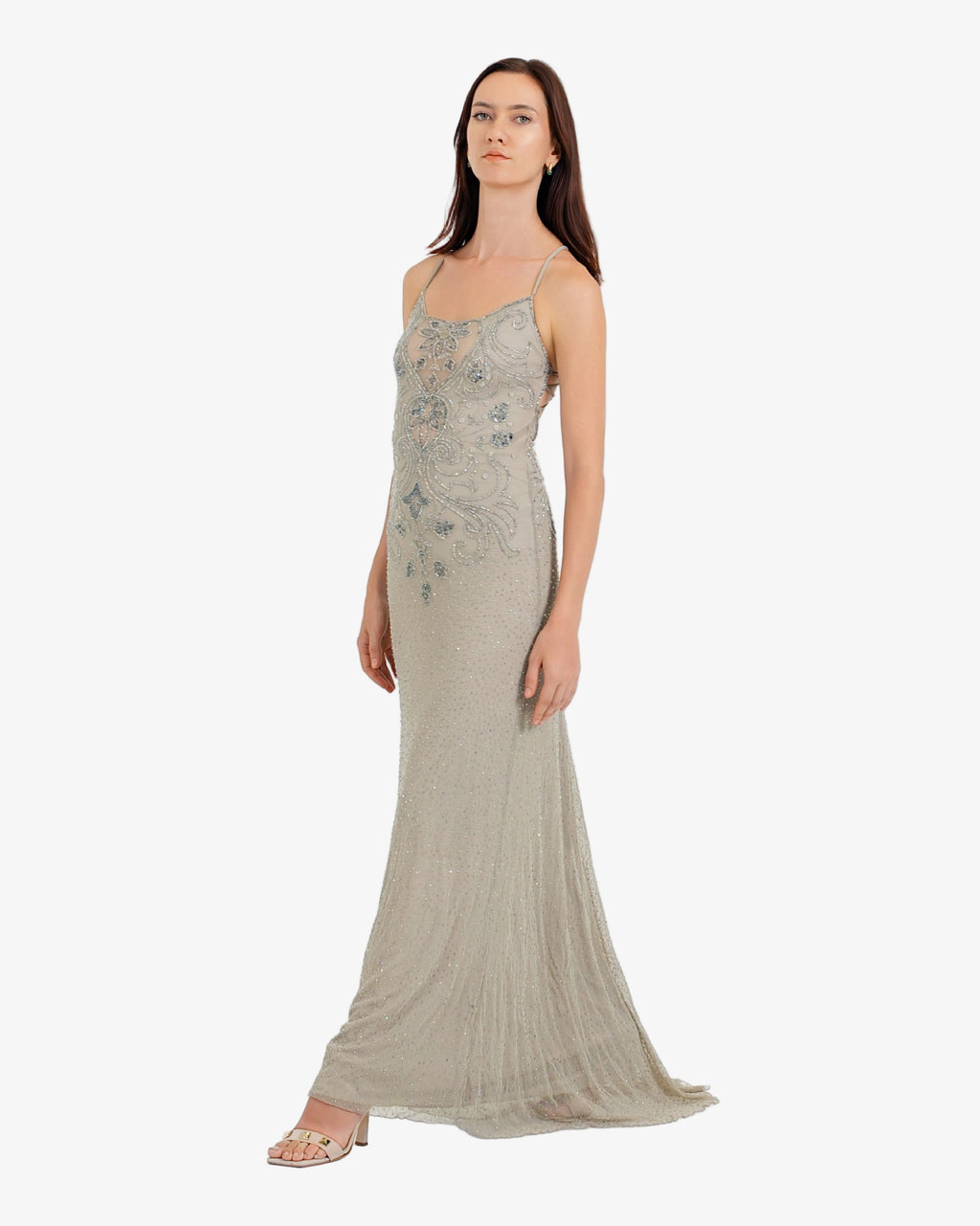 Lyra Beaded Sequin Maxi Dress – Mocca