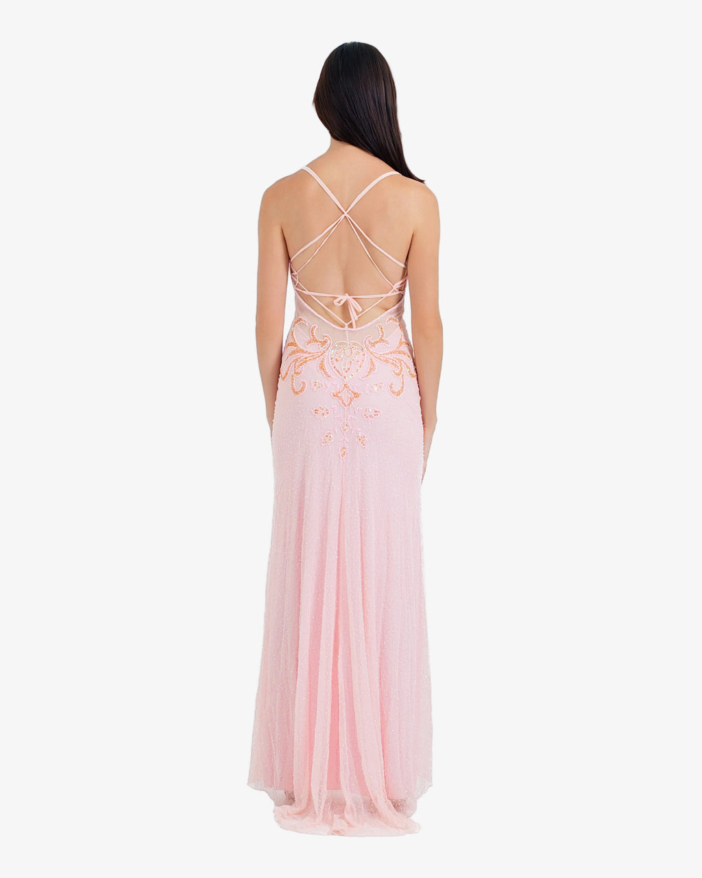 Lyra Beaded Sequin Maxi Dress – Pink