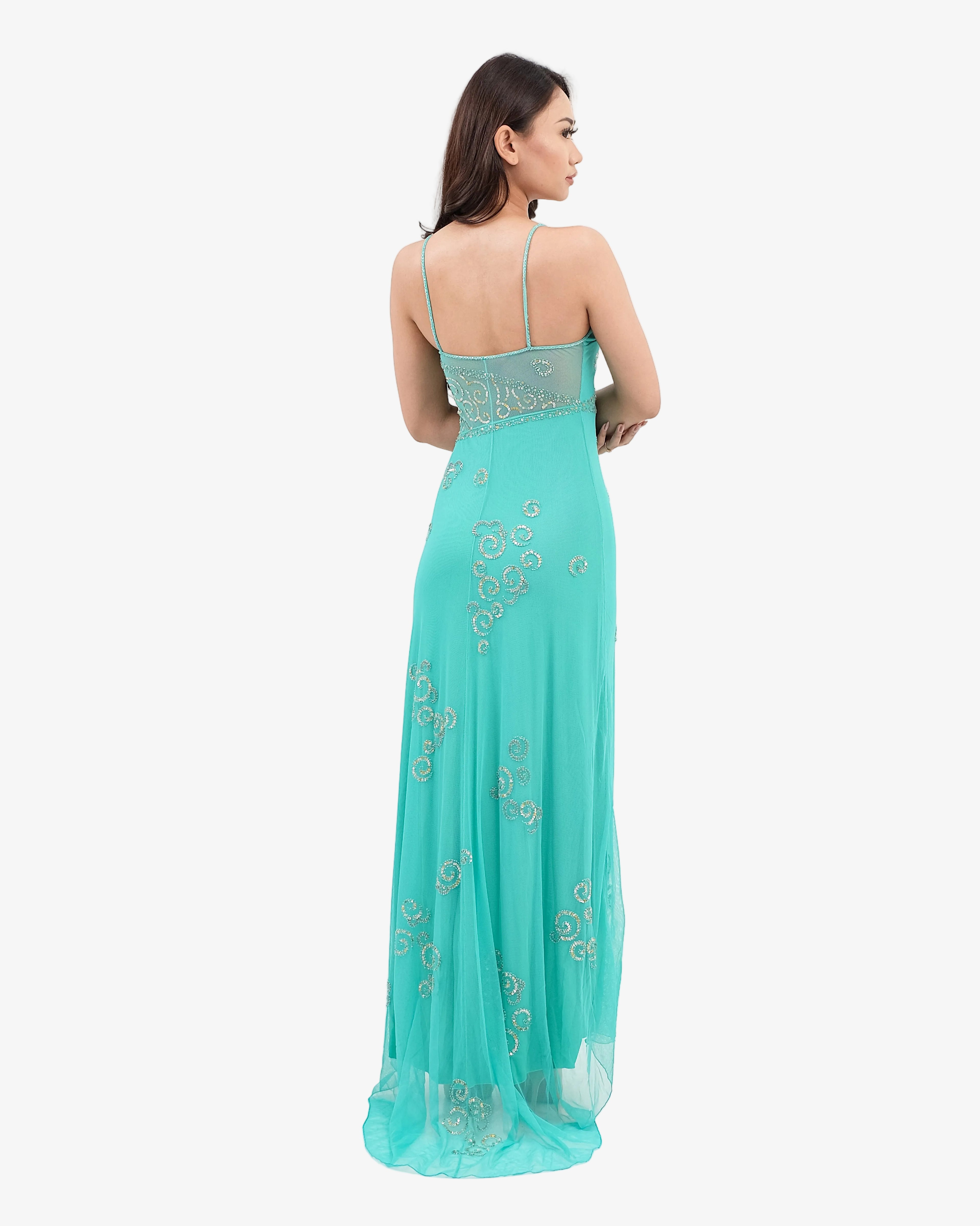 Colette Beaded Maxi Dress – Aqua