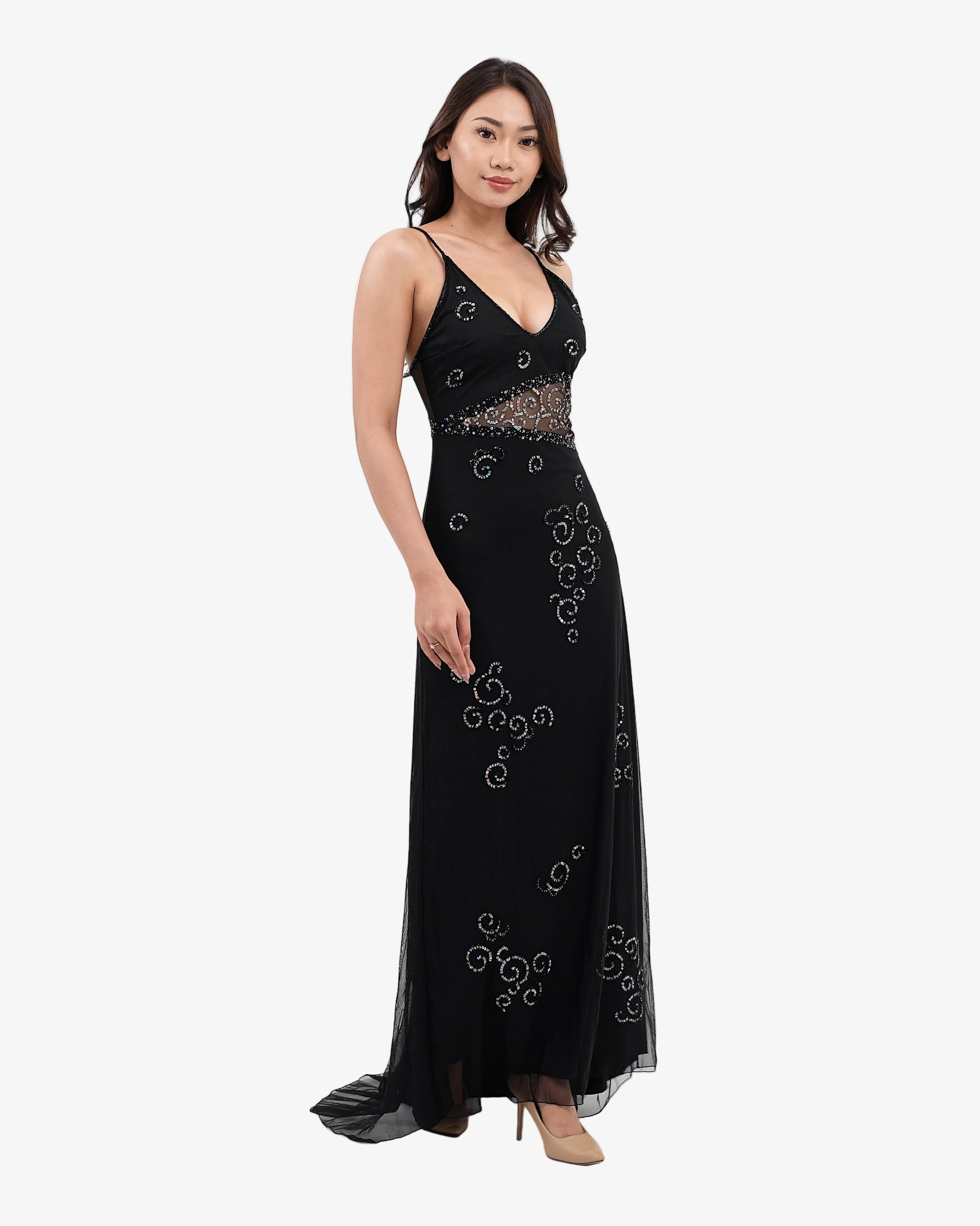 Colette Beaded Maxi Dress – Black