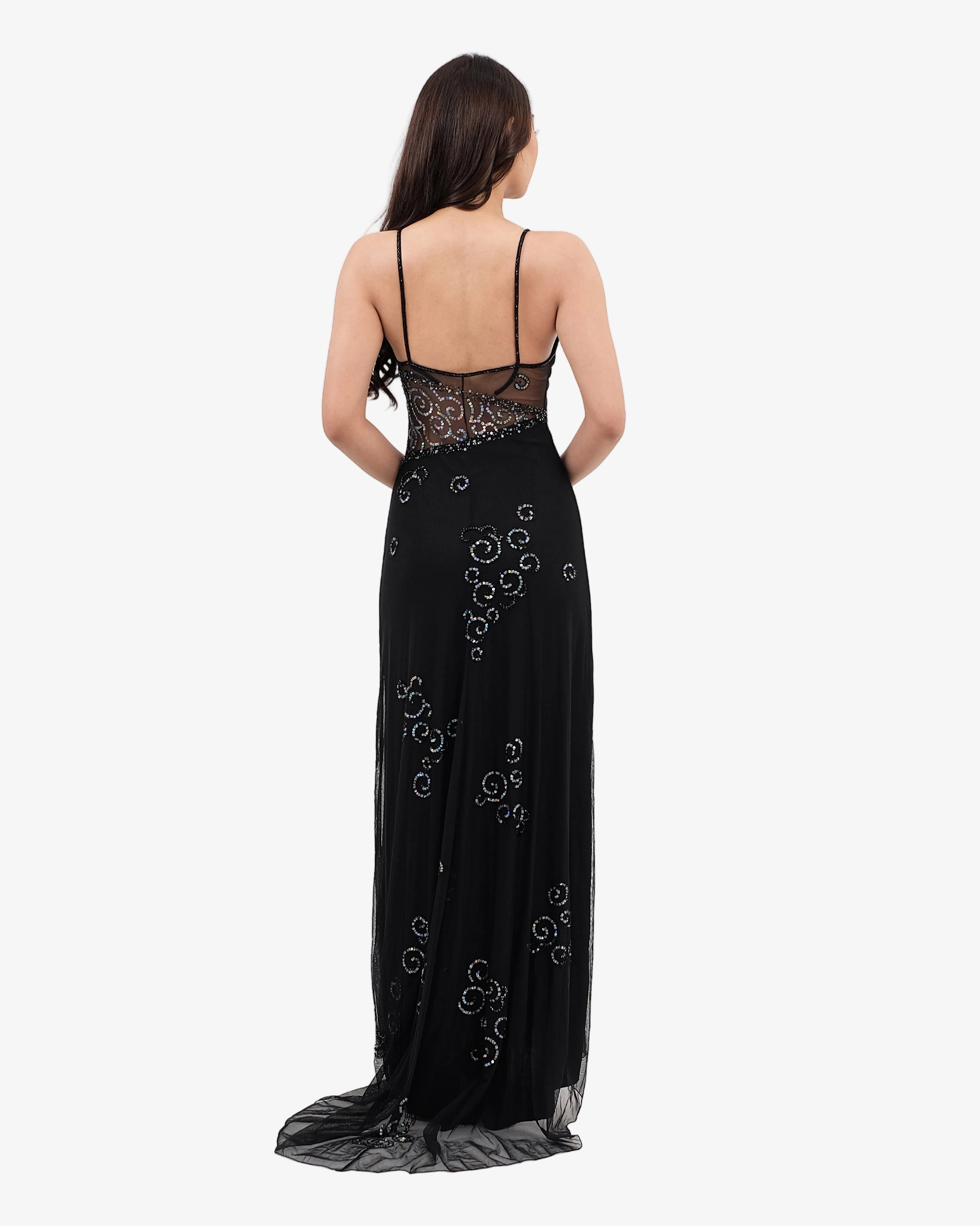 Colette Beaded Maxi Dress – Black