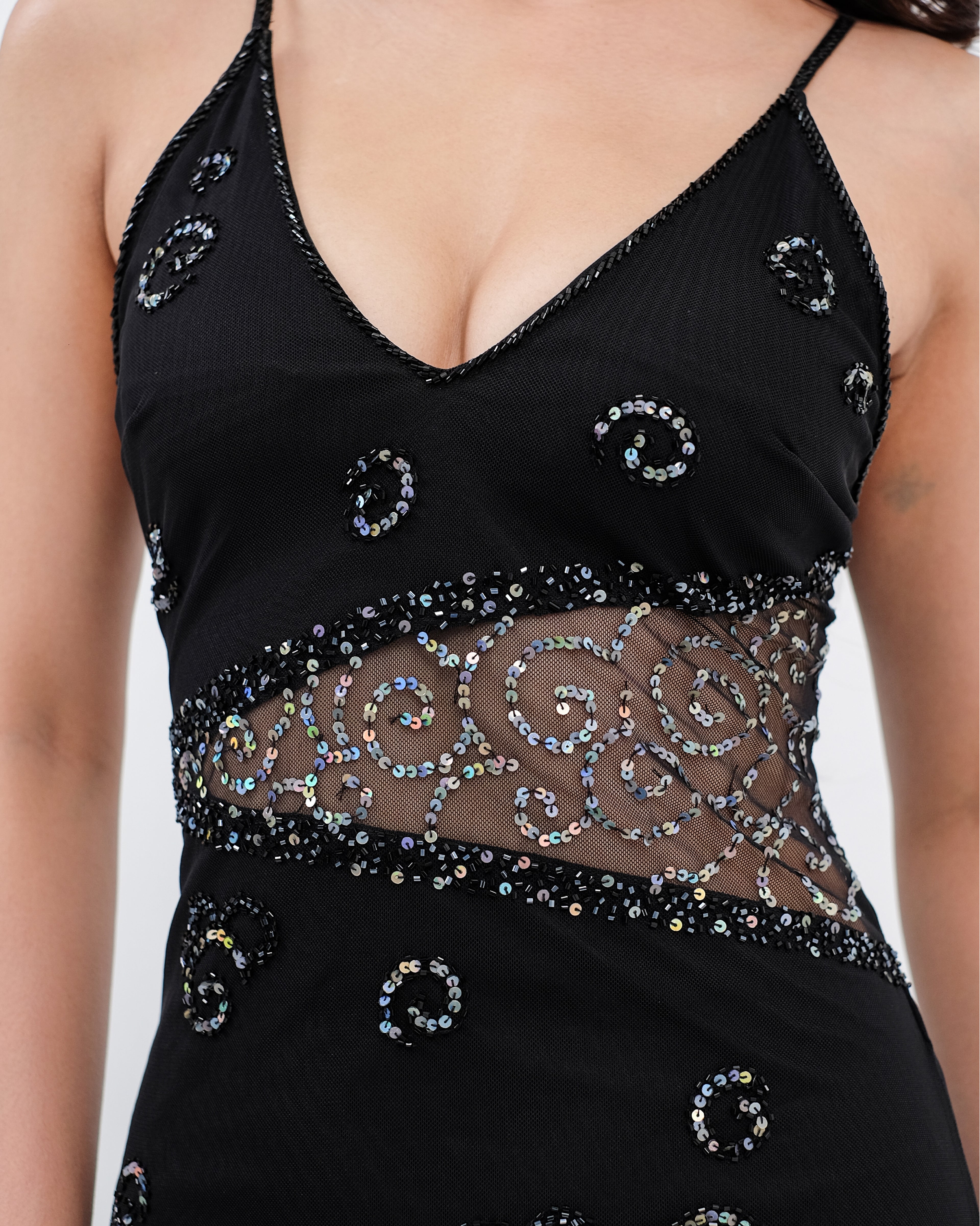 Colette Beaded Maxi Dress – Black