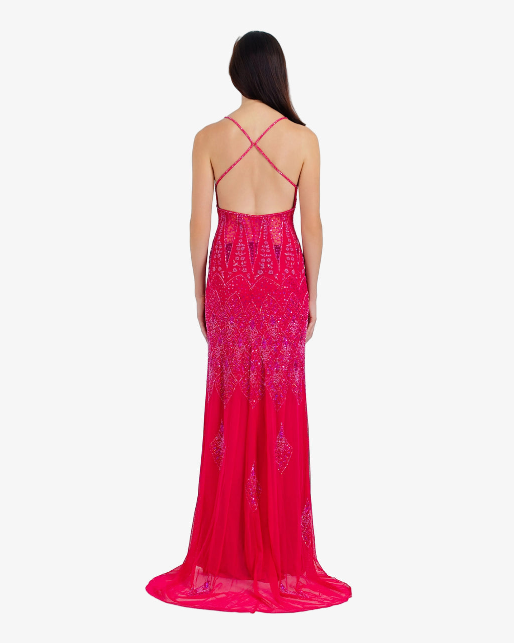 Vega Beaded Maxi Dress – Hot Fuxia
