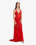 Vega Beaded Maxi Dress – Red