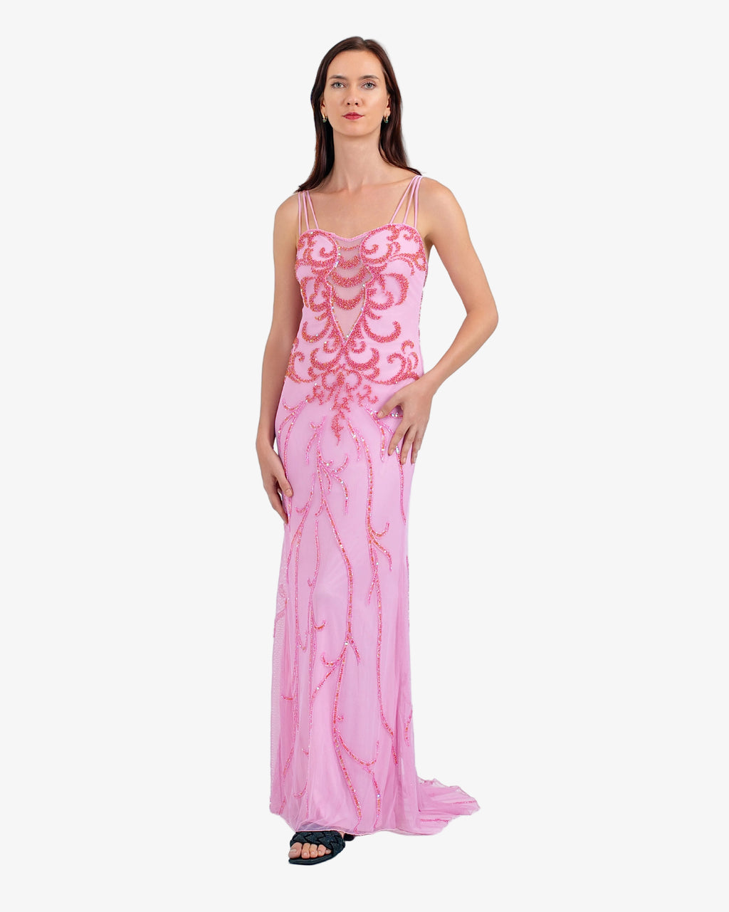 Nouveau Beaded Sequin Maxi Dress – Candy