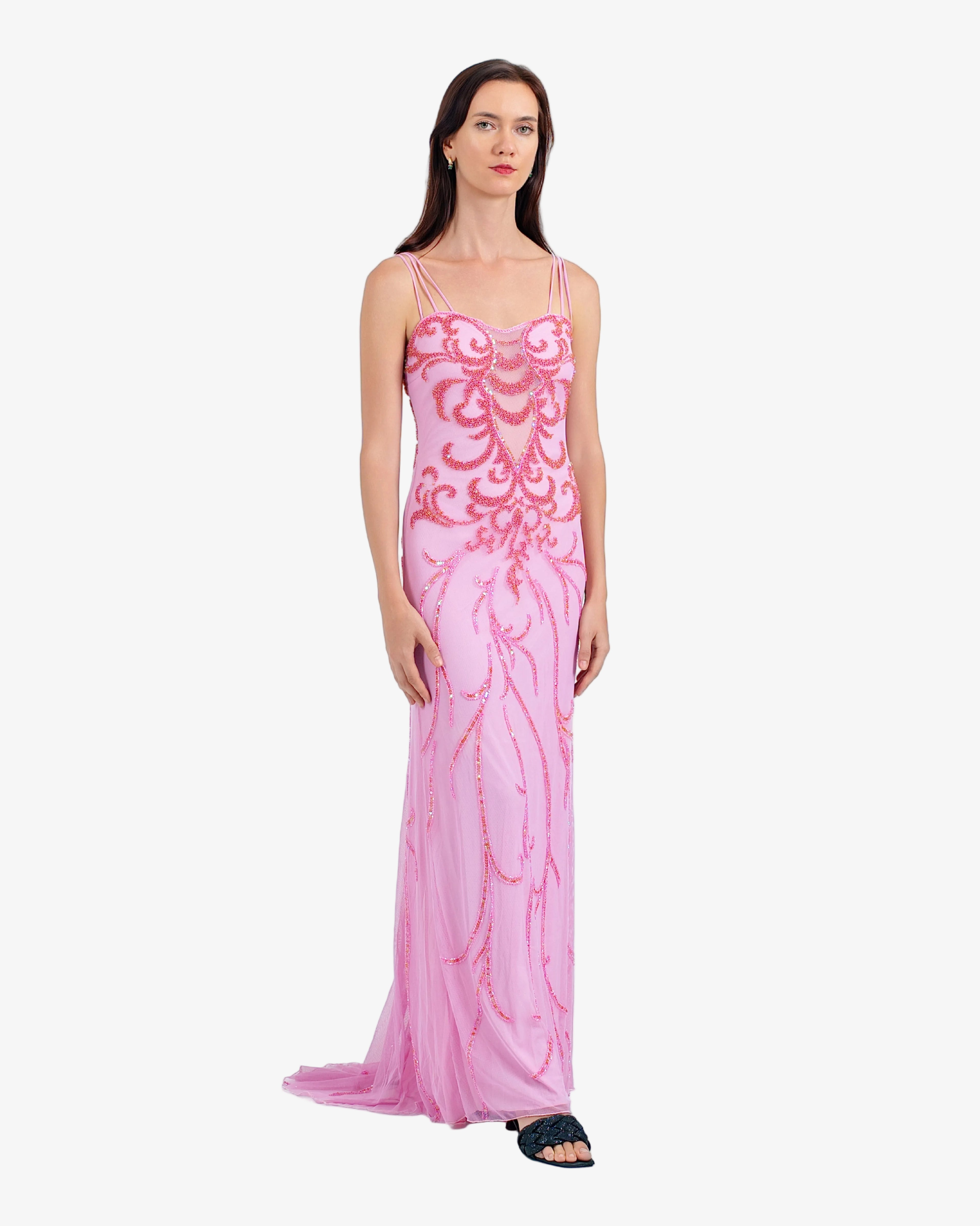 Nouveau Beaded Sequin Maxi Dress – Candy
