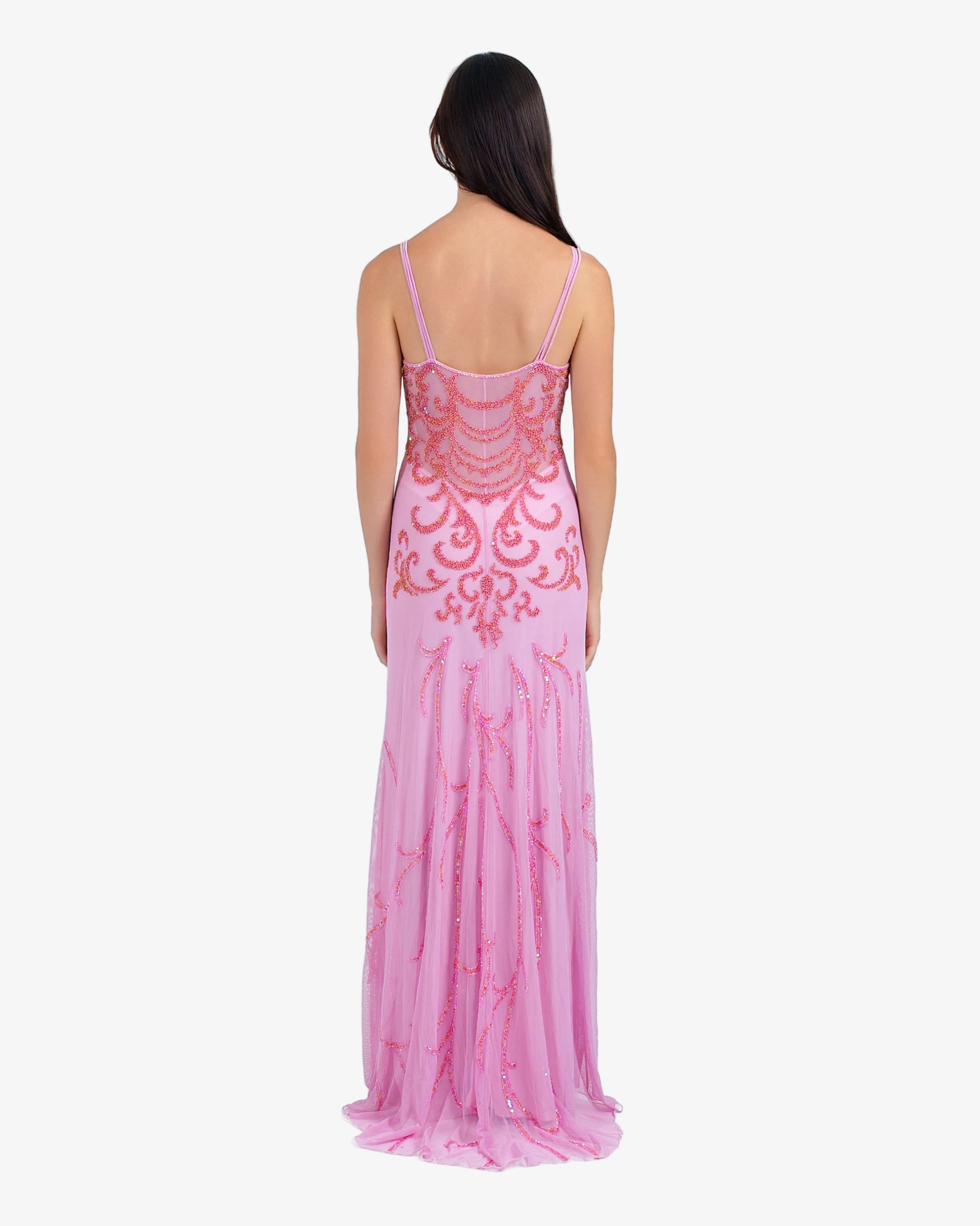 Nouveau Beaded Sequin Maxi Dress – Candy