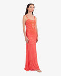 Nouveau Beaded Sequin Maxi Dress – Coral