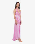 Peony Floral Beaded Halter Maxi Dress – Candy