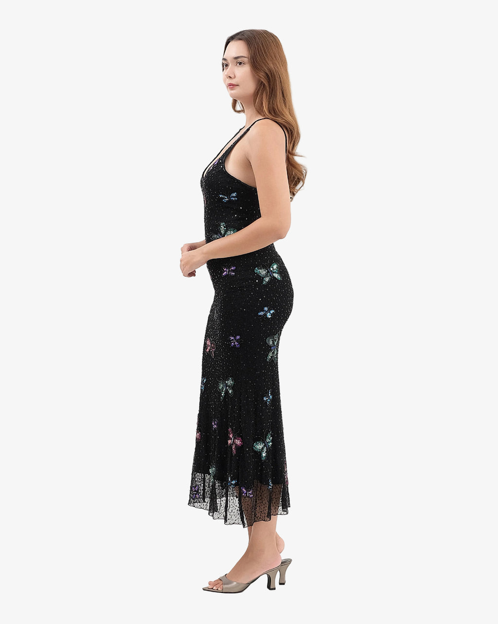 Luna Butterfly Sequin Maxi Dress