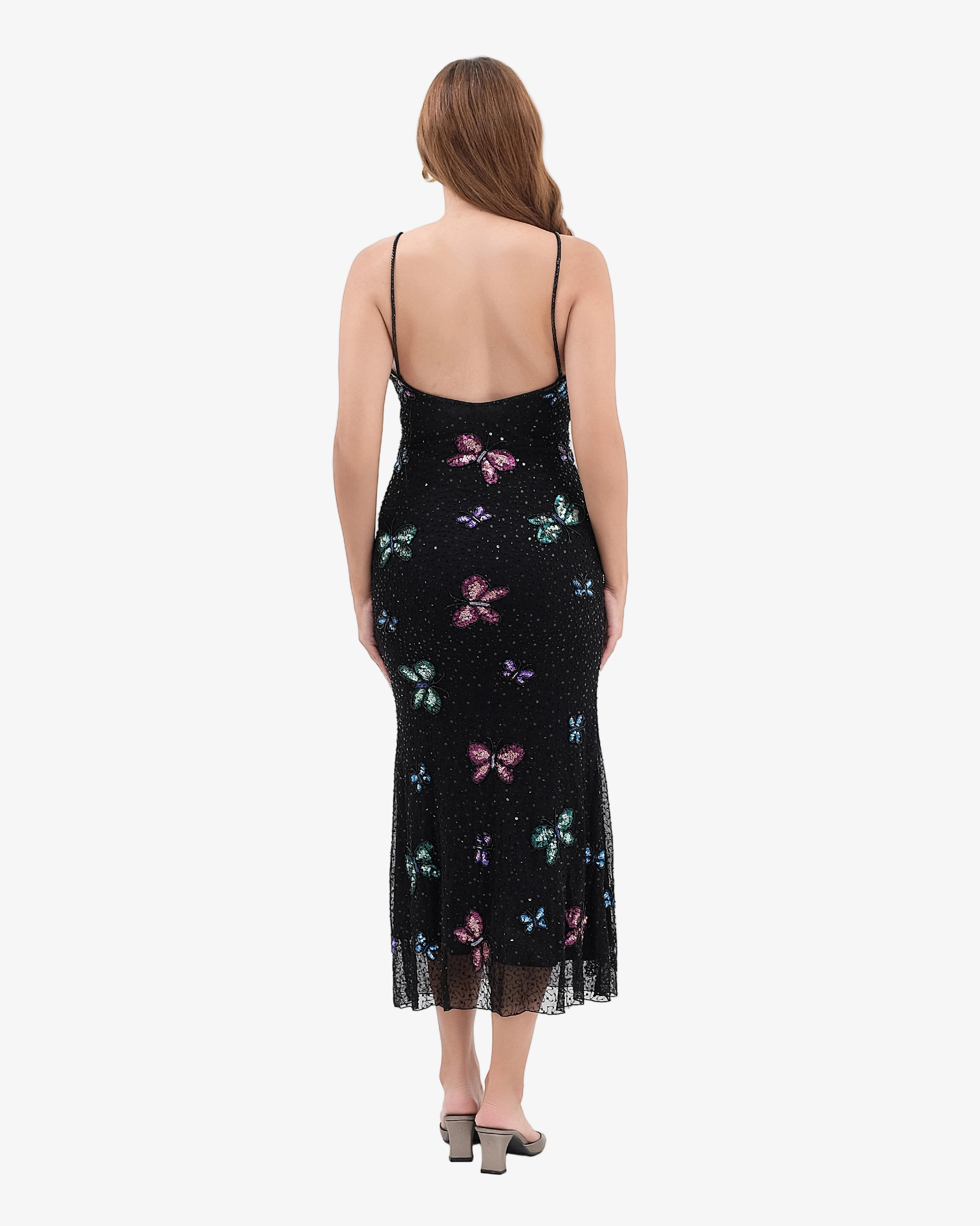 Luna Butterfly Sequin Maxi Dress