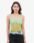 Bloom Floral Lace Mesh Top – Lime Sea Blue